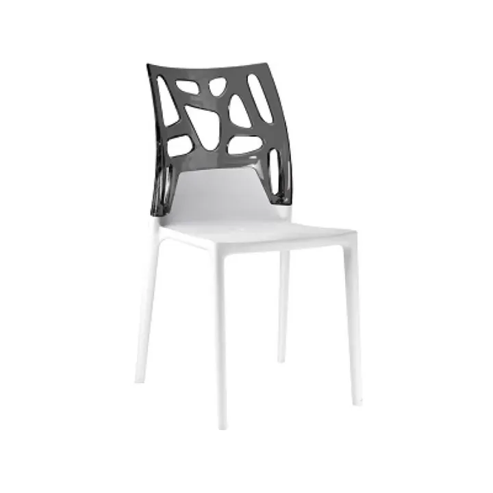 Ego-Rock Smoke Transparent - White Kitchen Chair PPT1061