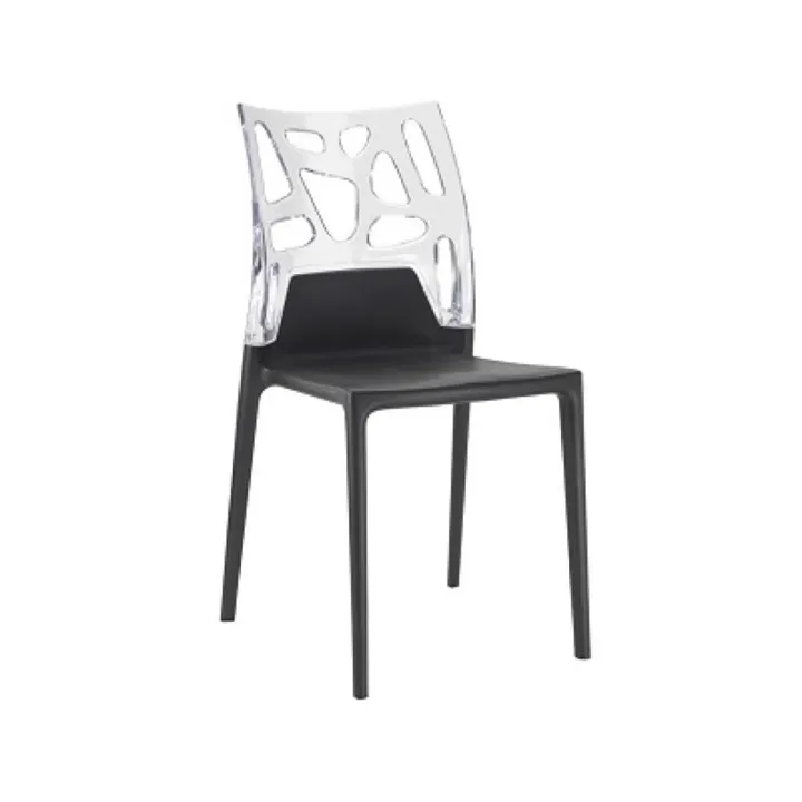 Ego-Rock Clear Transparent - Black Kitchen Chair PPT1051