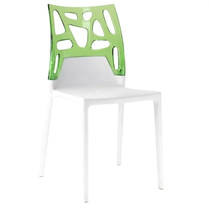 Ego-Rock Green Transparent - White Kitchen Chair PPT1050