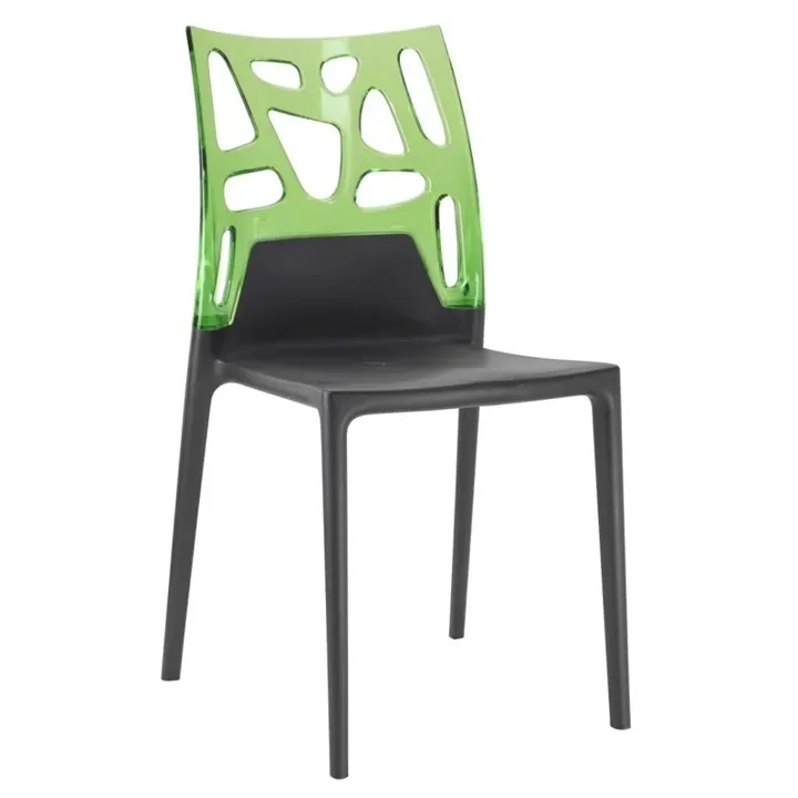 Ego-Rock Green Transparent - Anthracite Kitchen Chair PPT1053