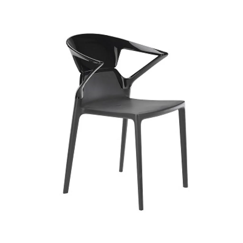 Ego-K Solid Black - Anthracite Kitchen Chair with Arms PPT1040
