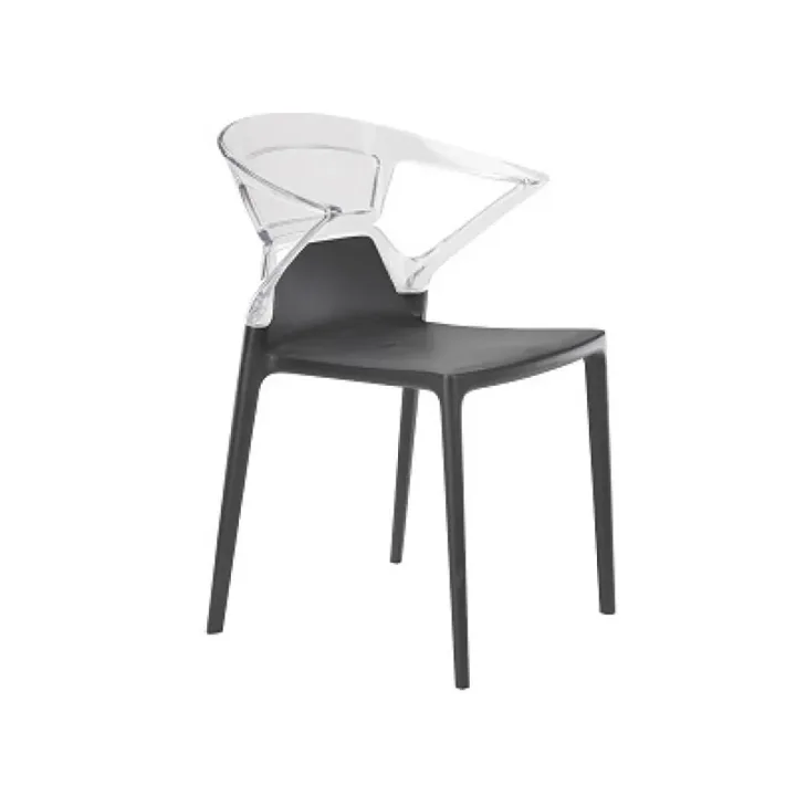 Ego-K Clear Transparent - Anthracite Kitchen Chair with Arms PPT1041