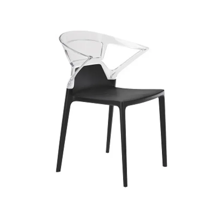 Ego-K Clear Transparent - Black Kitchen Chair with Arms PPT1036