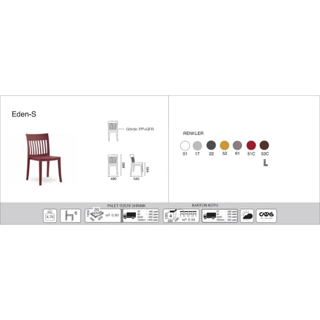 Eden-S Ash Brown Kitchen Chair PPT1035