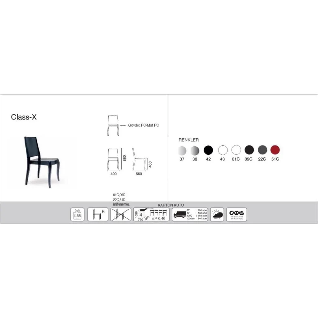Class-X Matt Anthracite Kitchen Chair PPT1011