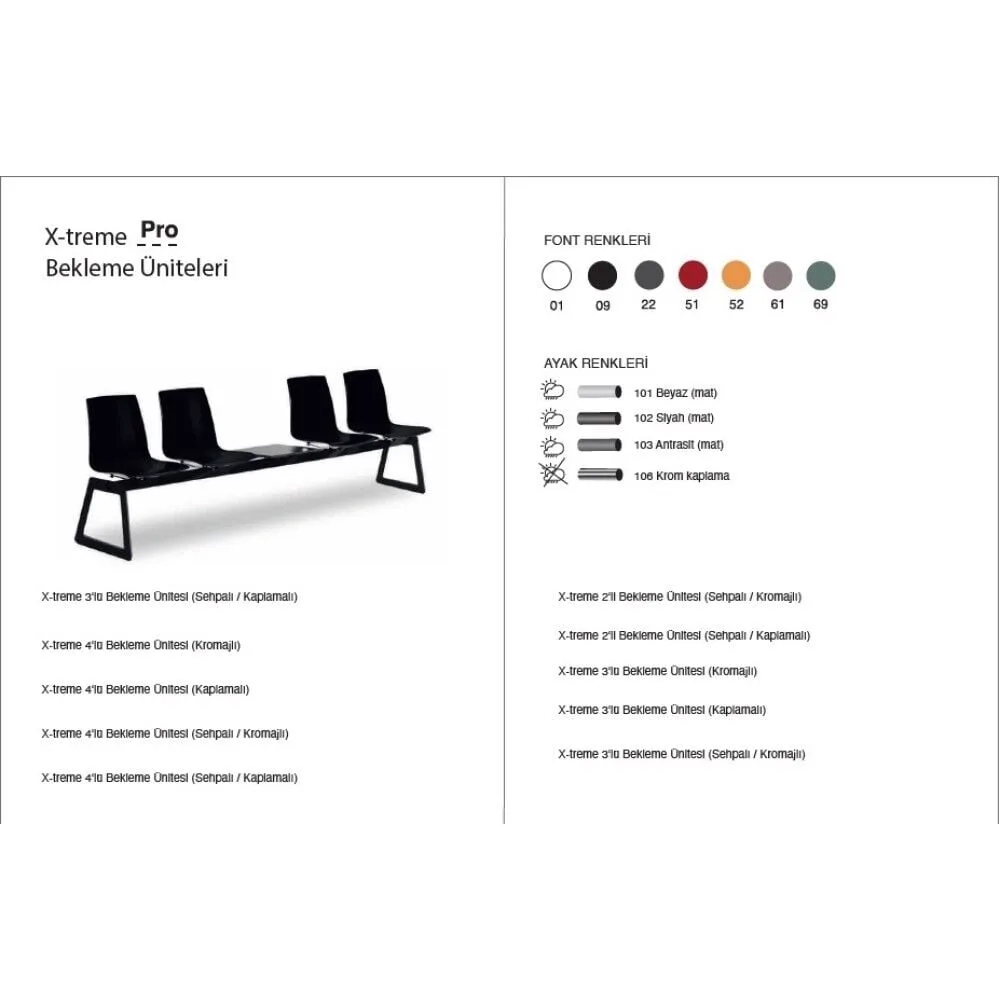 X-treme Pro 2-Piece Black-Black Waiting Chair PPT1003