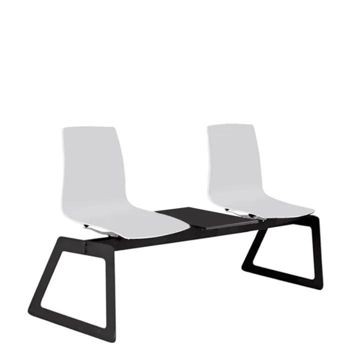 X-treme Pro 2-Piece White-Black Waiting Chair PPT1004