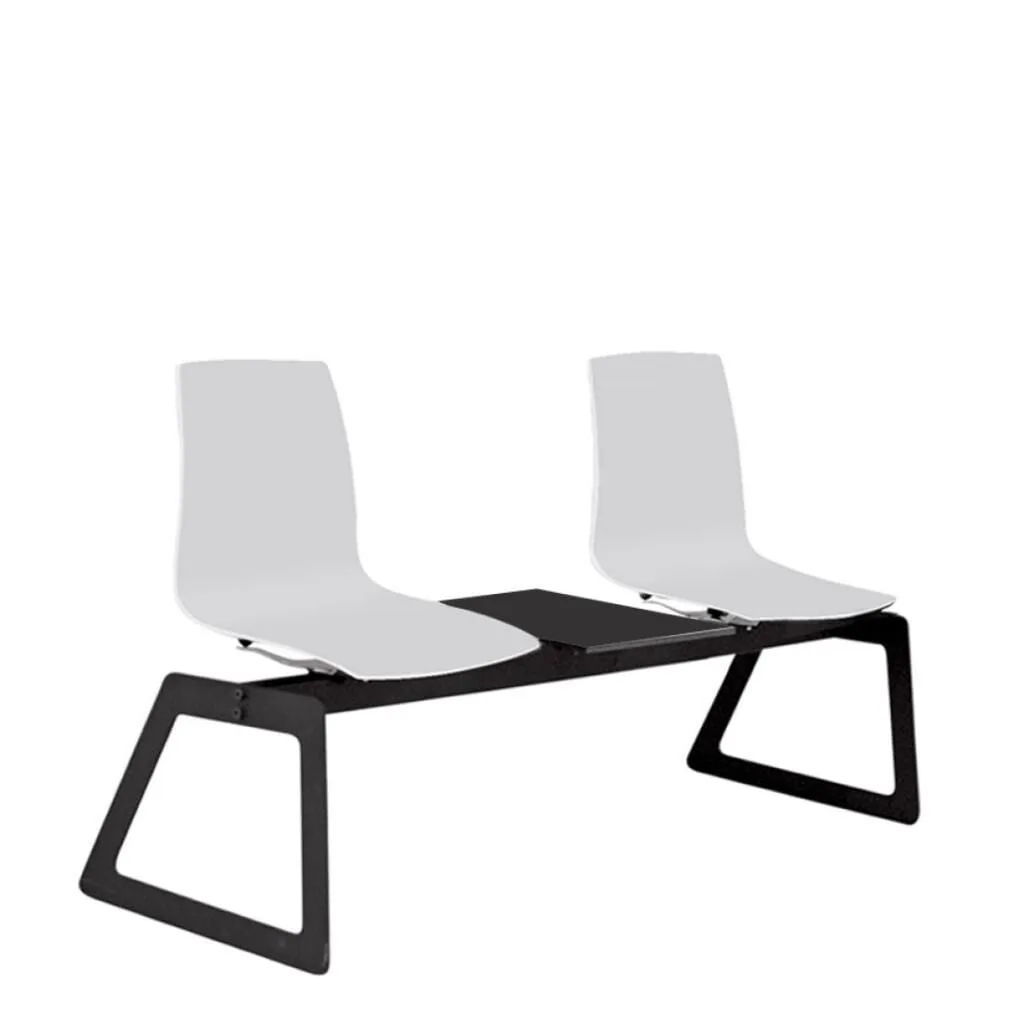 X-treme Pro 2-Piece White-Black Waiting Chair PPT1004