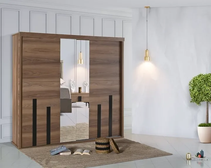 Rio Sliding Bedroom Set Walnut AHR1017