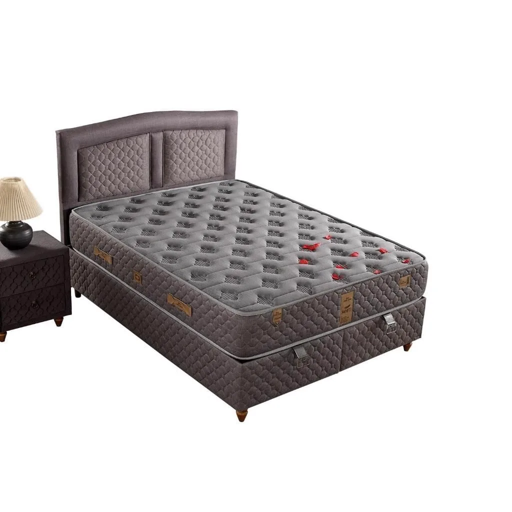 Inci 140X200 Double Mattress, Divan Base, Headboard Set EY118