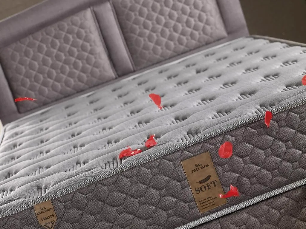 Inci 140X200 Double Mattress, Divan Base, Headboard Set EY118