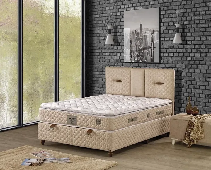 Demo 120X200 Single Mattress, Divan Base, Headboard Set EY109