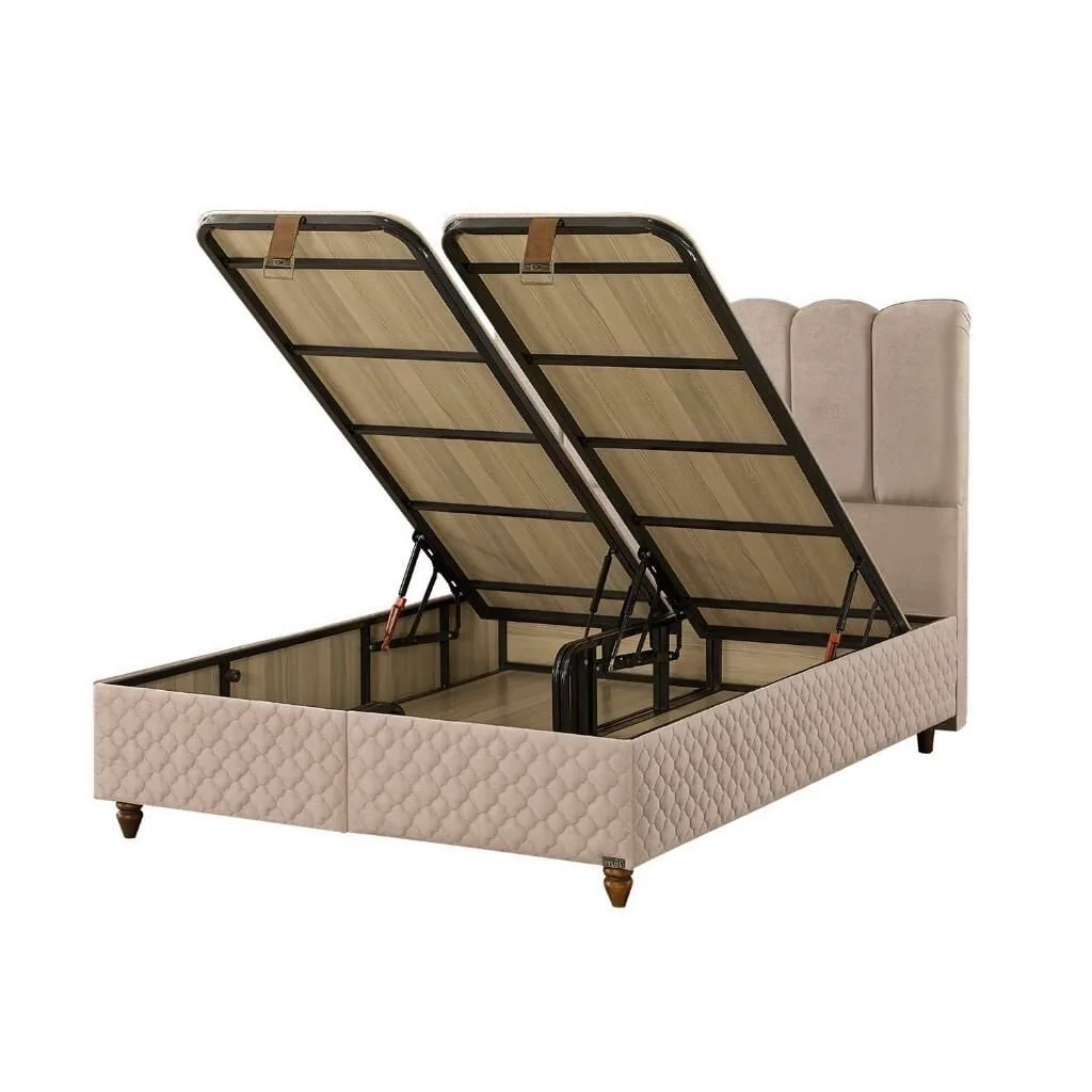 Gold 140X200 Double Mattress, Divan Base, Headboard Set EY108
