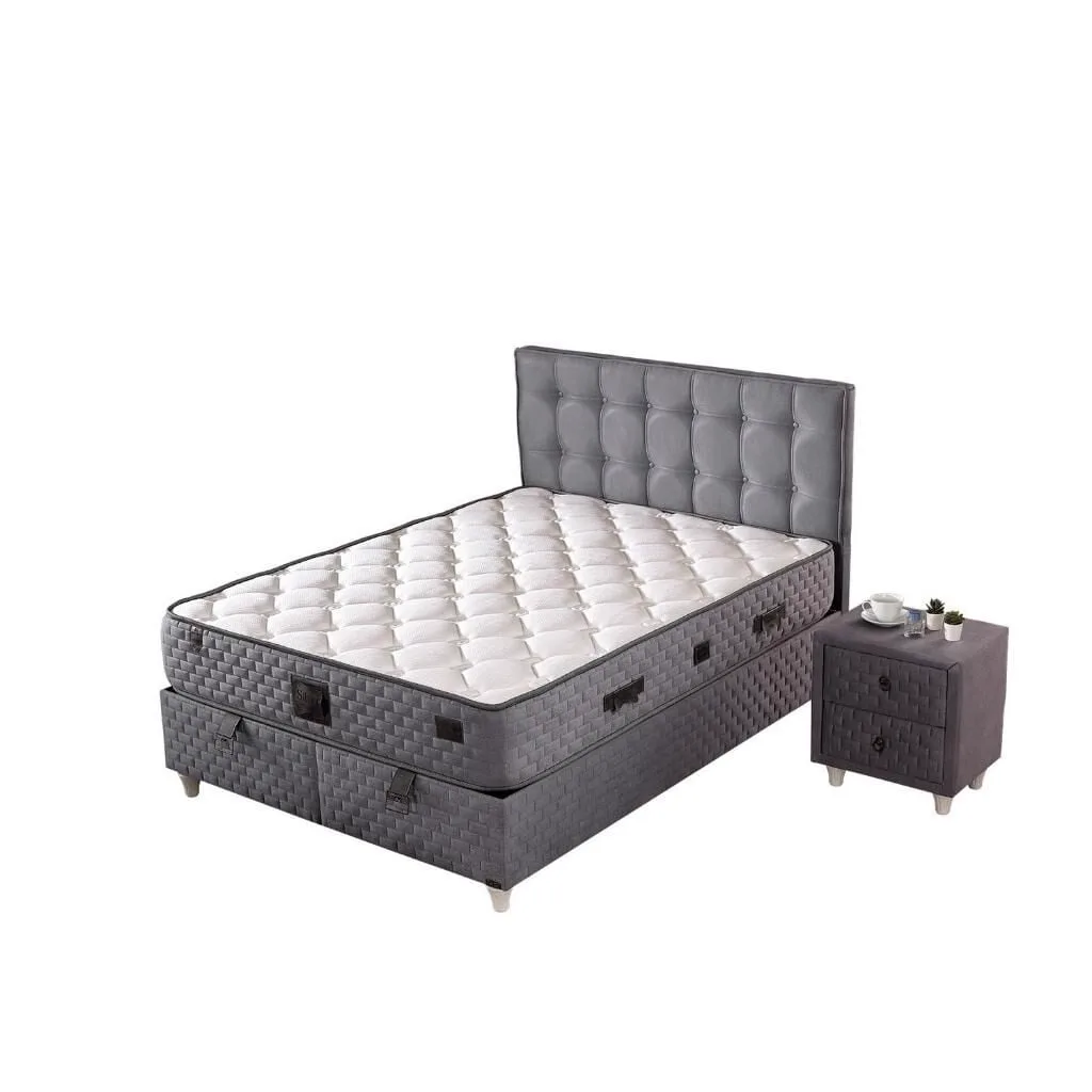 Sleep 140X200 Double Mattress, Divan Base, Headboard Set EY107