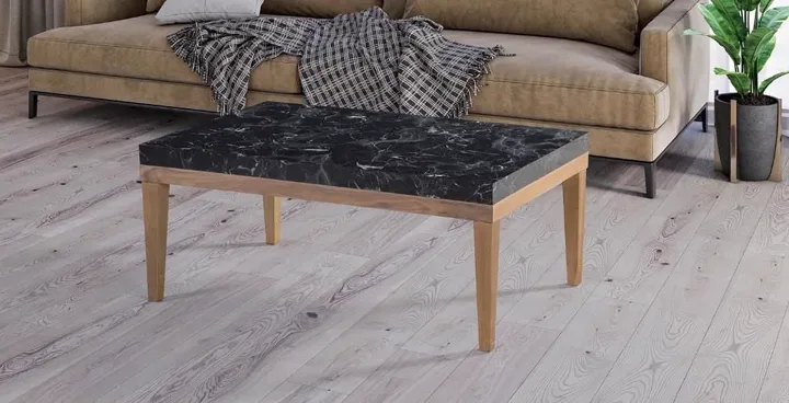 Asil Walnut & Black Marble Coffee Table GKR392