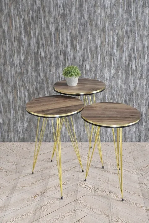 Wire Leg Walnut Nesting Tables GKR366