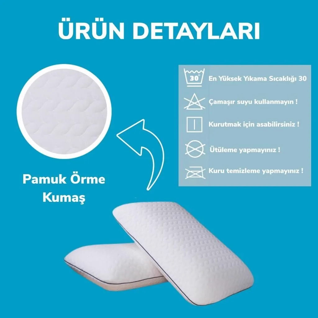 2-Piece Medical Orthopaedic Memory Foam Neck and Back Support Large Pillow