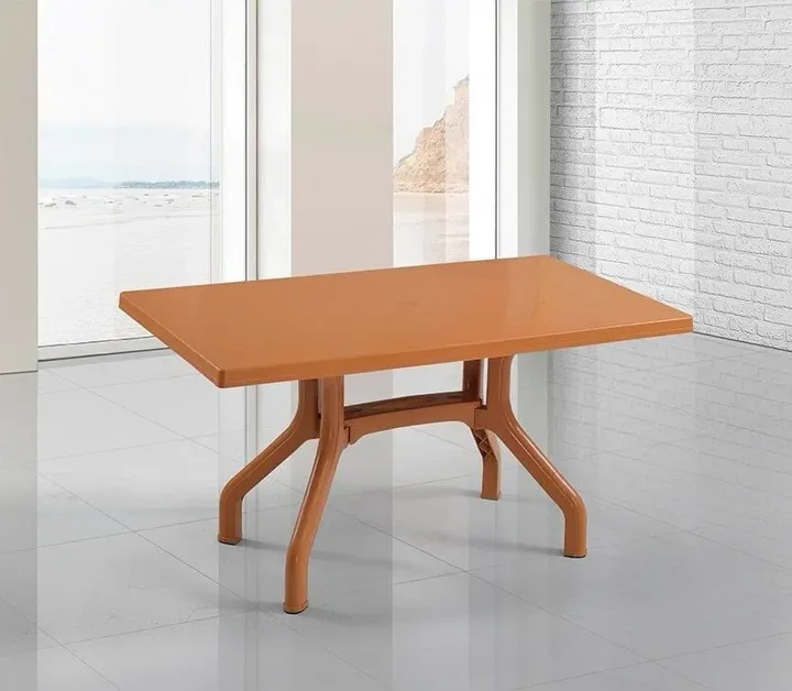 MD 70X120 Fixed-Leg Plastic Table, Teak SHM366A