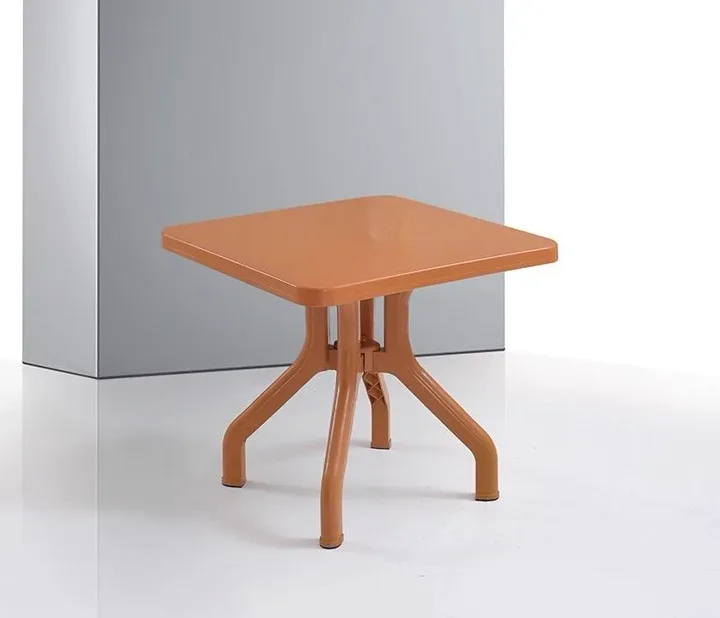 MD 80X80 Fixed-Leg Plastic Table, Teak SHM363
