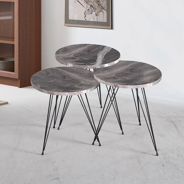 MD Wire Bonibon Nesting Tables, Cream Marble SHM293