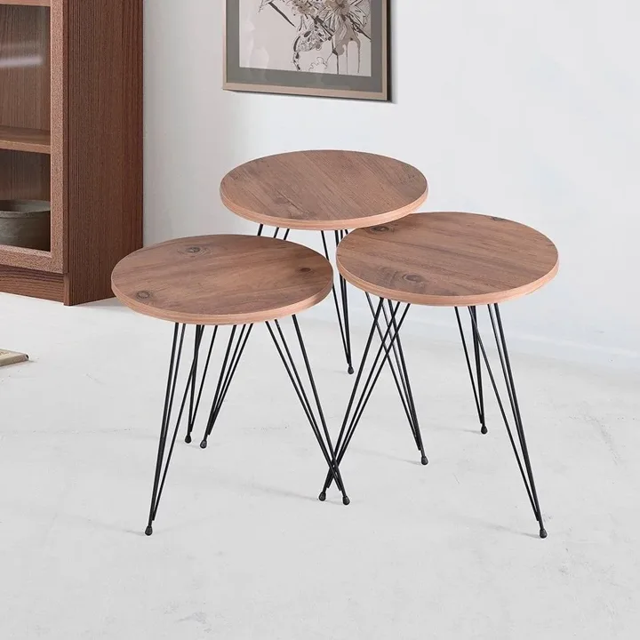 MD Wire Bonibon Nesting Tables, Walnut SHM287