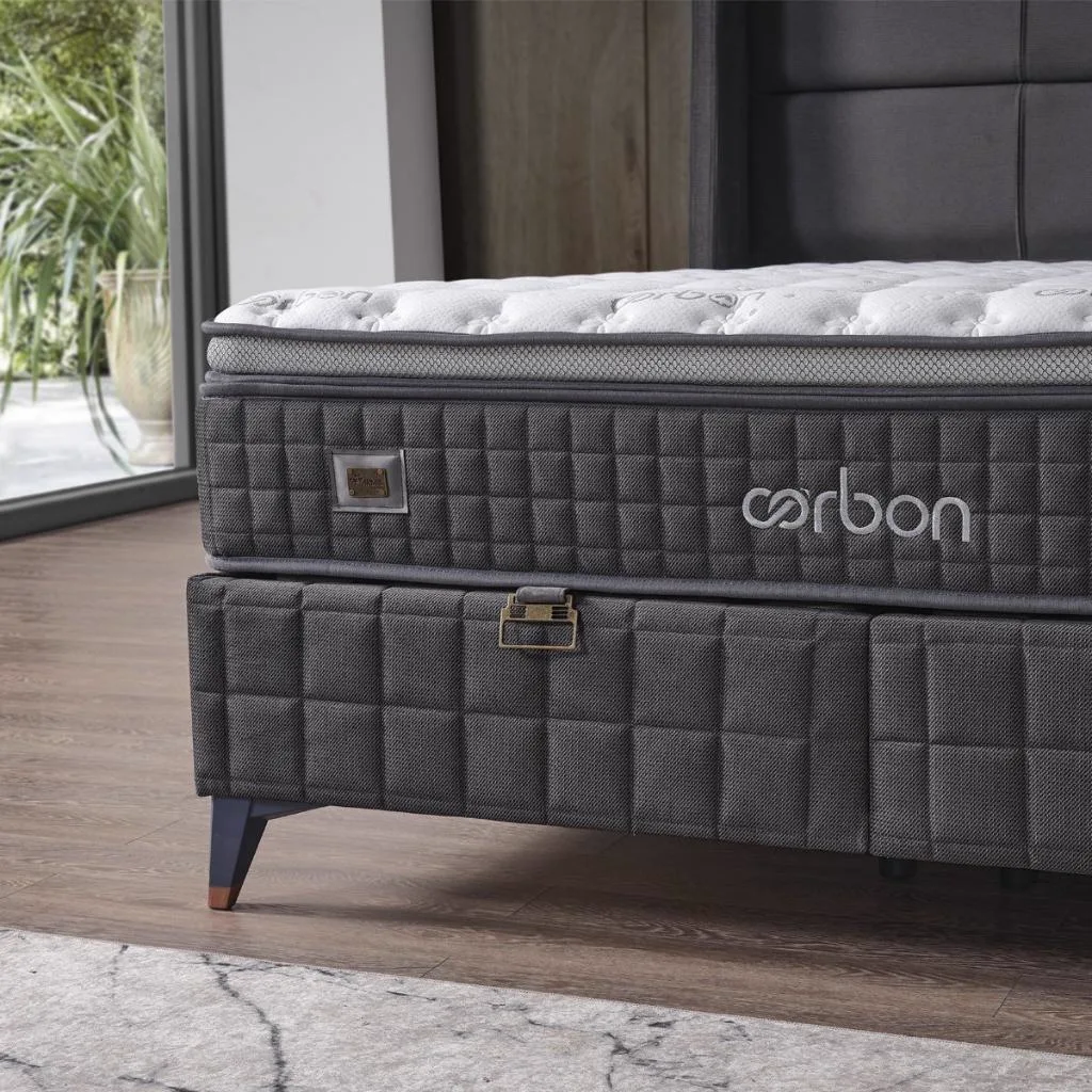 Carbon 160x200 Double Mattress, Divan Base & Headboard Set