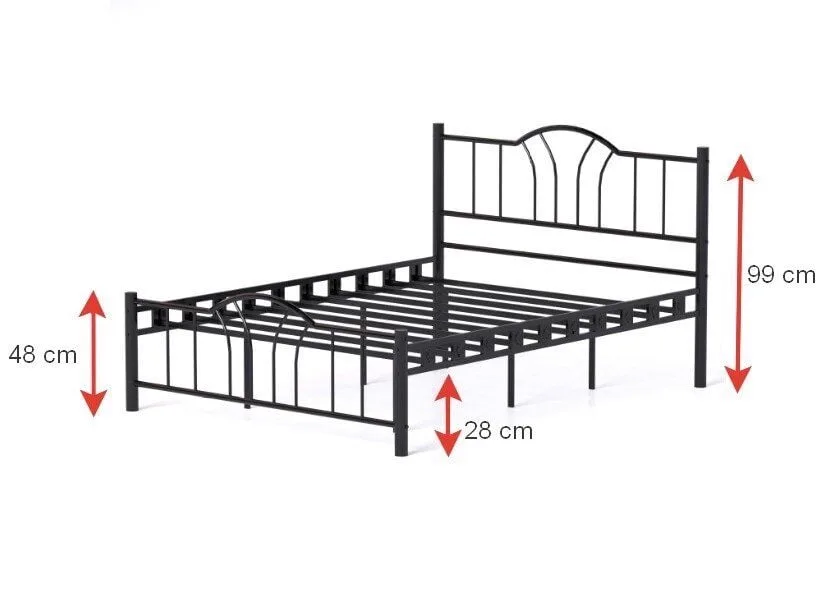 Bella Metal Bedstead 140x200 ARM143 Black