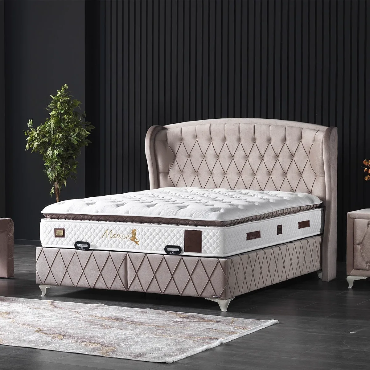 Marissa Mink 90x200 Mattress, Divan Base & Headboard Set