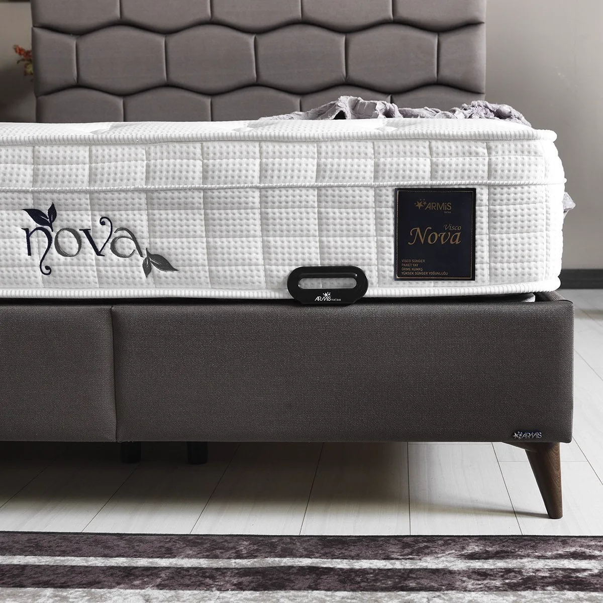 Armis Stone 200x200 Yatak, Baza, Başlık Seti - Mobilya Dükkanım