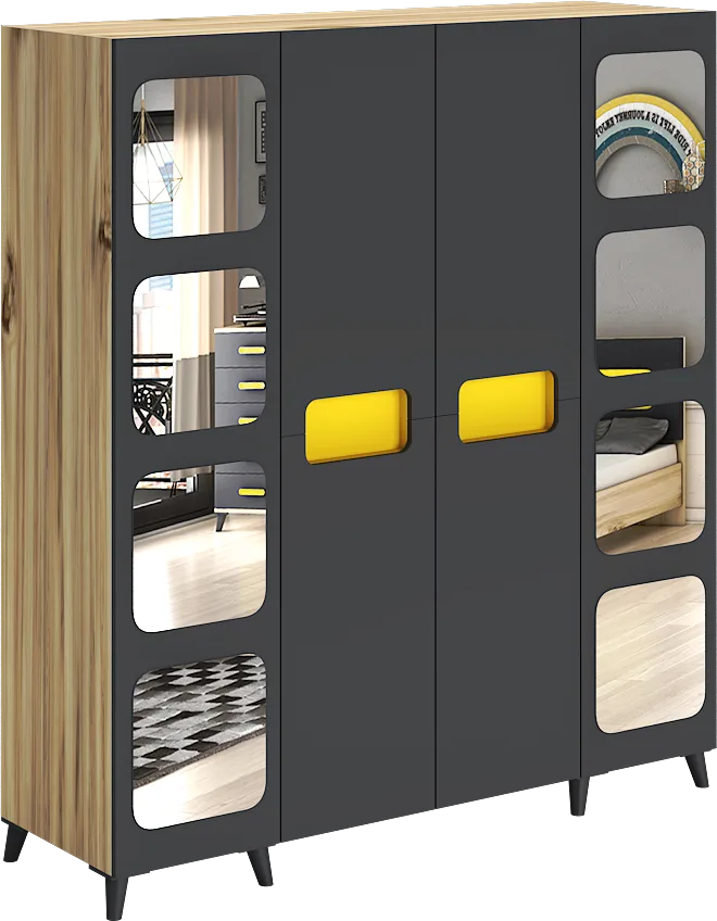 Capella 4-Door Mirrored Cabinet WD7019