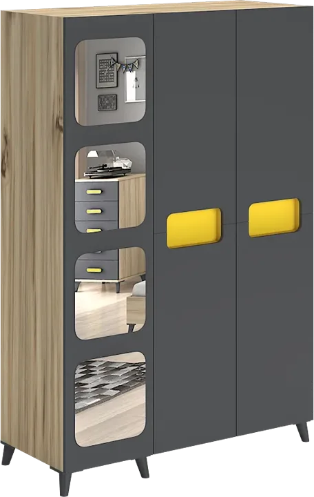Capella 3-Door Mirrored Cabinet WD7009