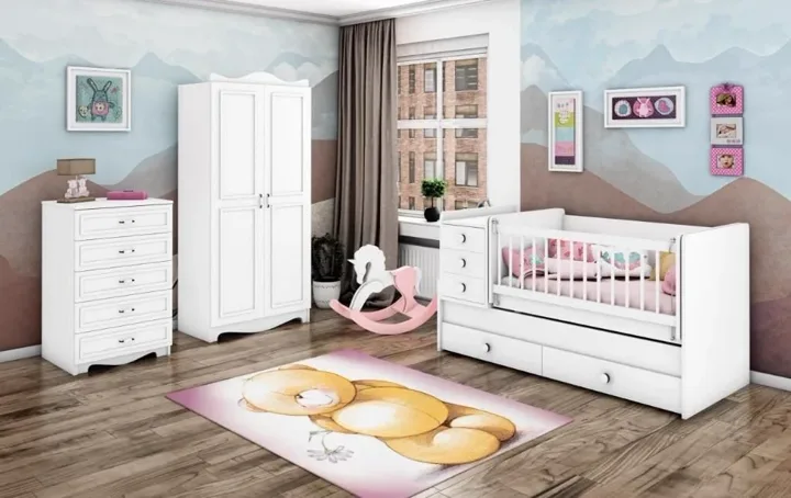 Ruyam Rocking Cot Bed Baby Room Set WD26126