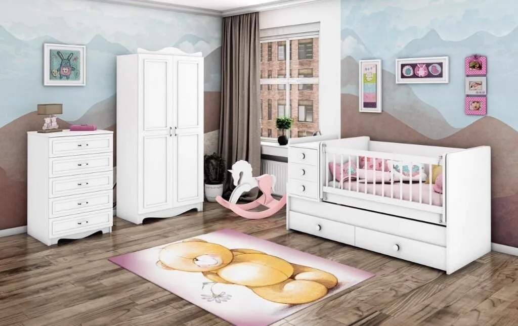 Ruyam Rocking Cot Bed Baby Room Set WD26126