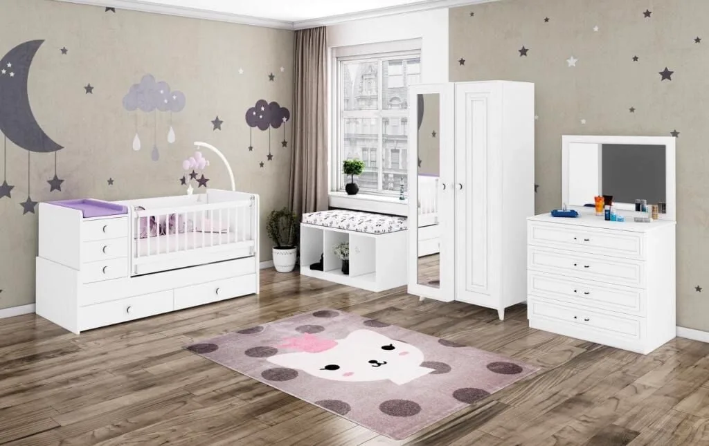 Helen Rocking Cot Bed Baby Room Set WD27123