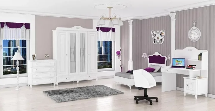 Diana White 4-Door Youth Room Set WD22133