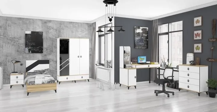 Beyzade 3 Kapılı Genç Odası Takımı WD12132