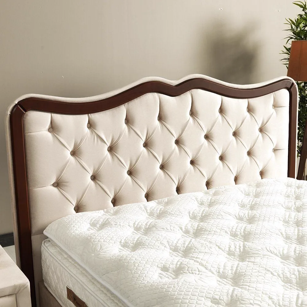 Valora Plus Beige 140x190 Double Mattress, Divan Base, Headboard Set