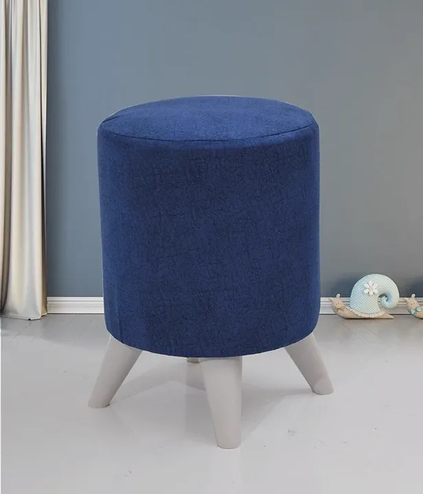 MD Luxury Round Blue Pouf U735