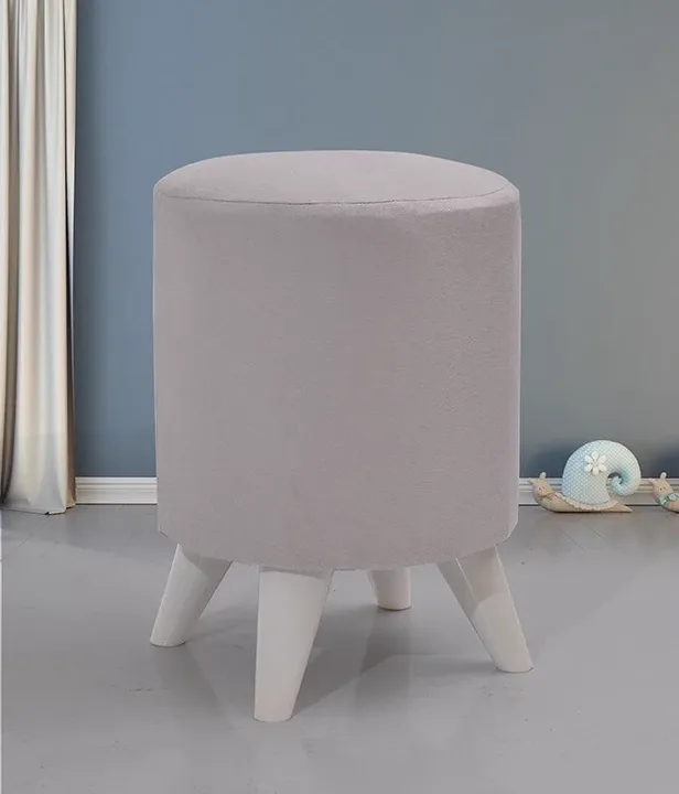 MD Luxury Round Cream Pouffe U732