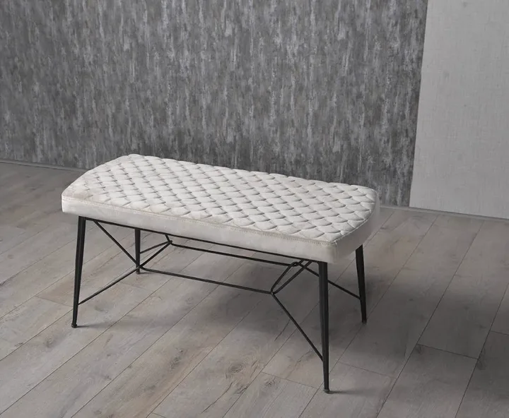 MD Quilted Backless Bench Cream U189