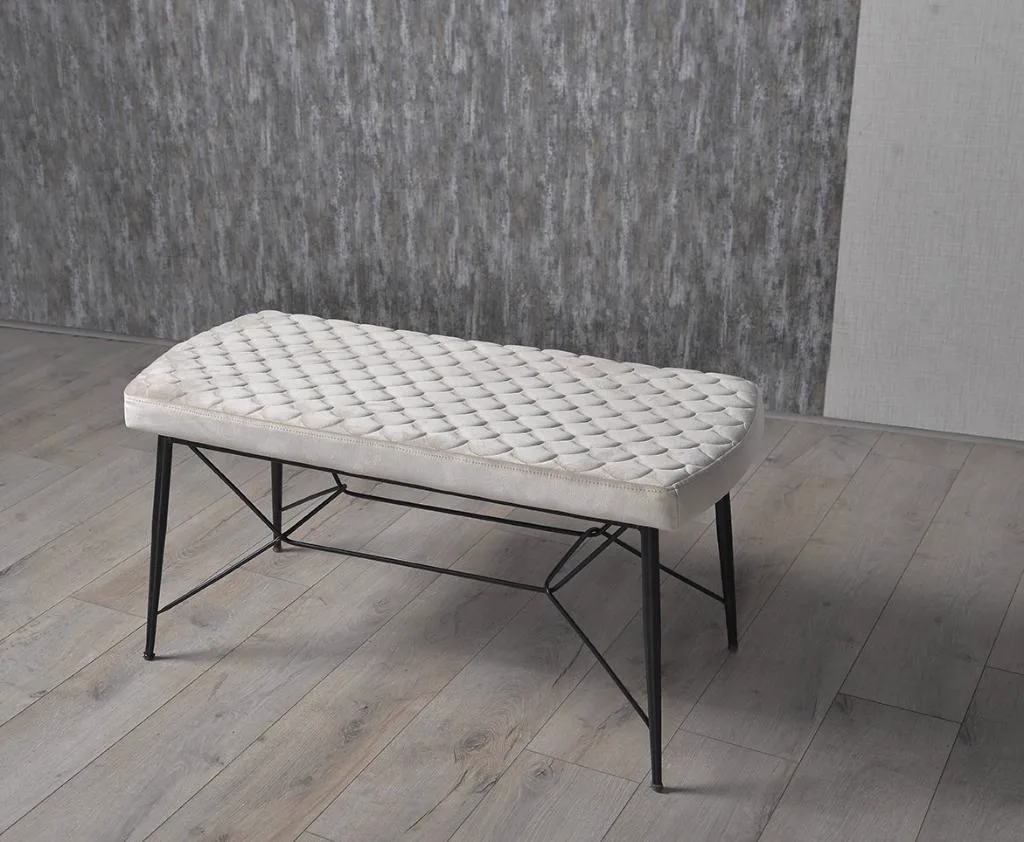 MD Quilted Backless Bench Cream U189