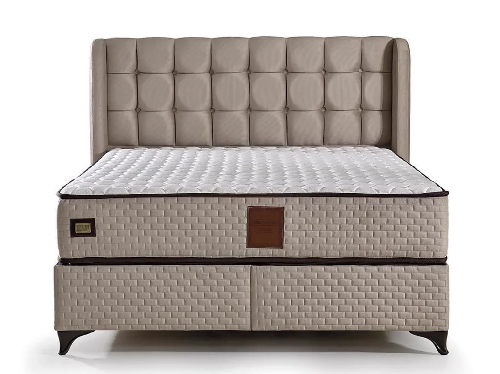 MD Panama 160x200 Double Mattress, Divan base, Headboard Set GM112