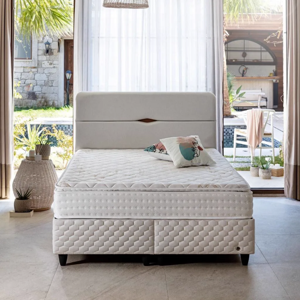 MD Loft 150x200 Mattress, Divan Base, Headboard Set CB1119
