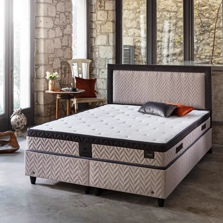 MD Arena 200x200 Mattress, Divan Base, Headboard Set CB1118