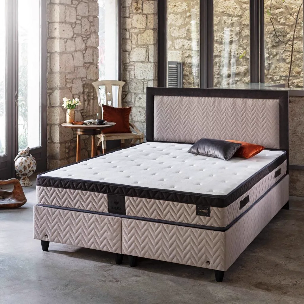 MD Arena 200x200 Mattress, Divan Base, Headboard Set CB1118