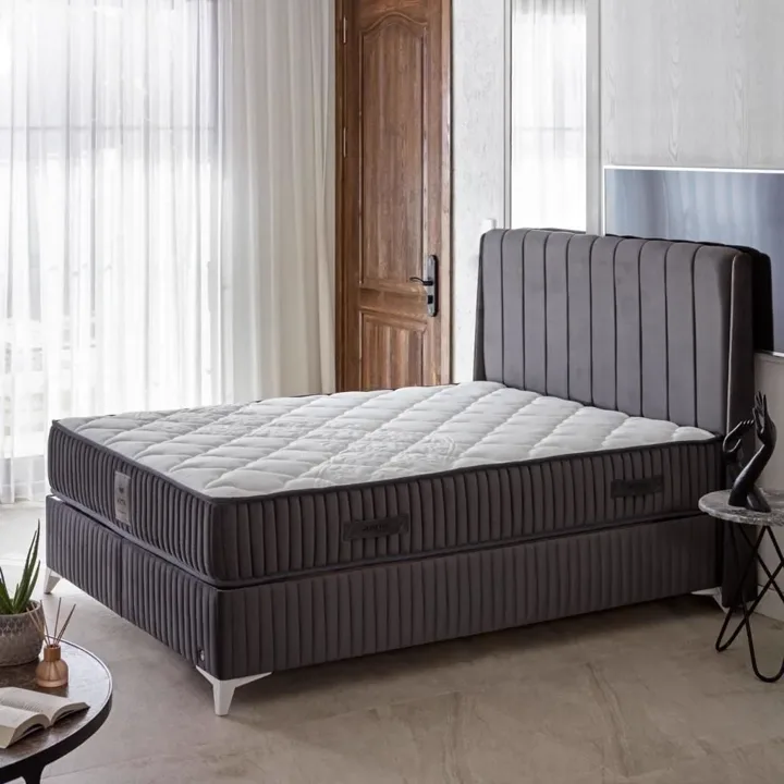 MD Vita 200x200 Double Mattress, Divan Base, Headboard Set CB1111