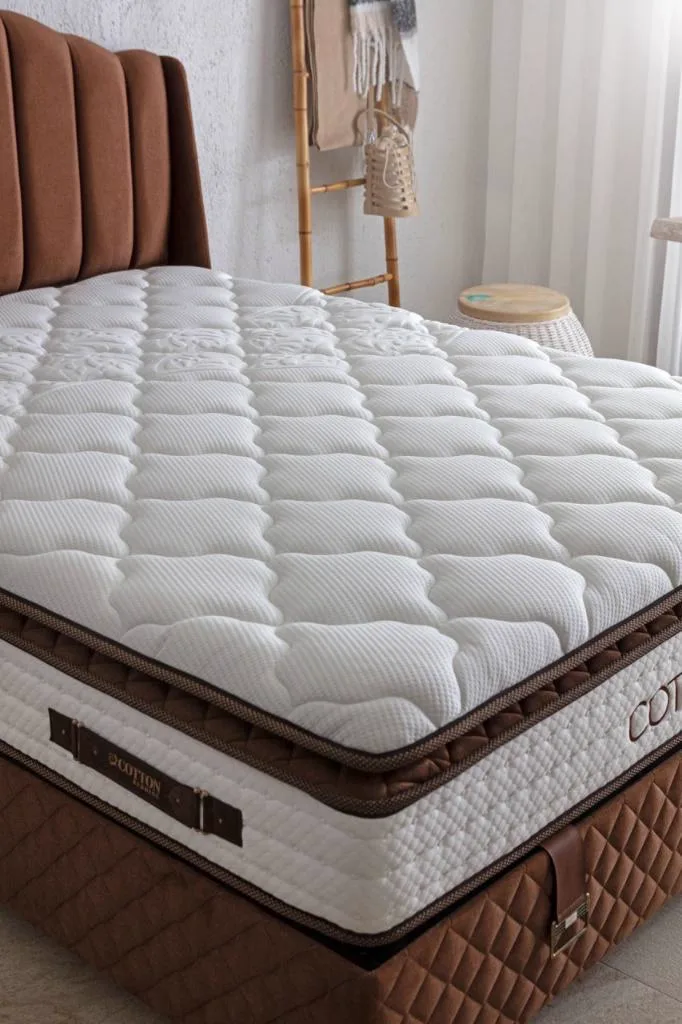 MD Cotton Plus 90x190 Mattress, Divan base, Headboard Set CB1108