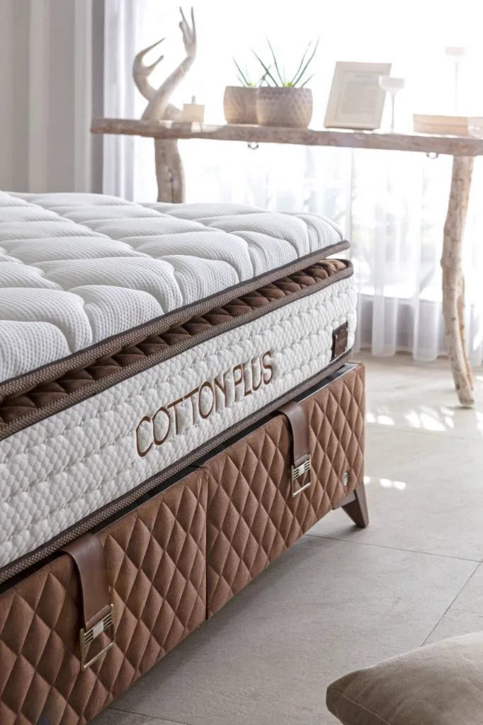 MD Cotton Plus 90x190 Mattress, Divan base, Headboard Set CB1108