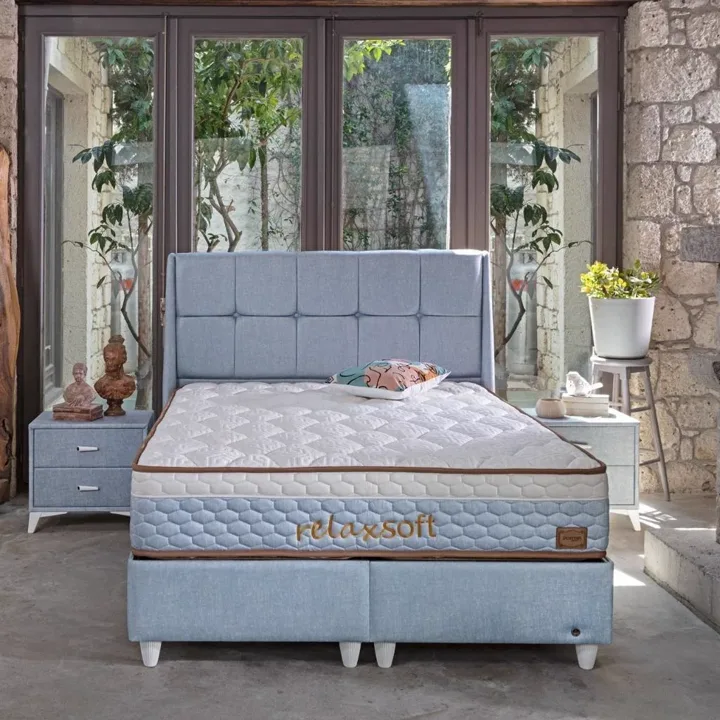 MD Relax Soft 180x200 Mattress, Divan Base, Headboard Set CB1107