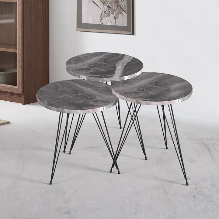 Tel Bonibon Nesting Tables Cream Marble ECN9395